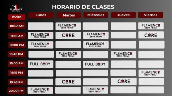 HOARARIO FLAMENCO BODY FORM JEREZ