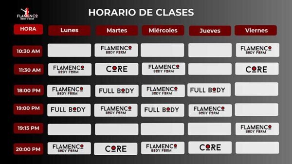 horarios flamenco body form